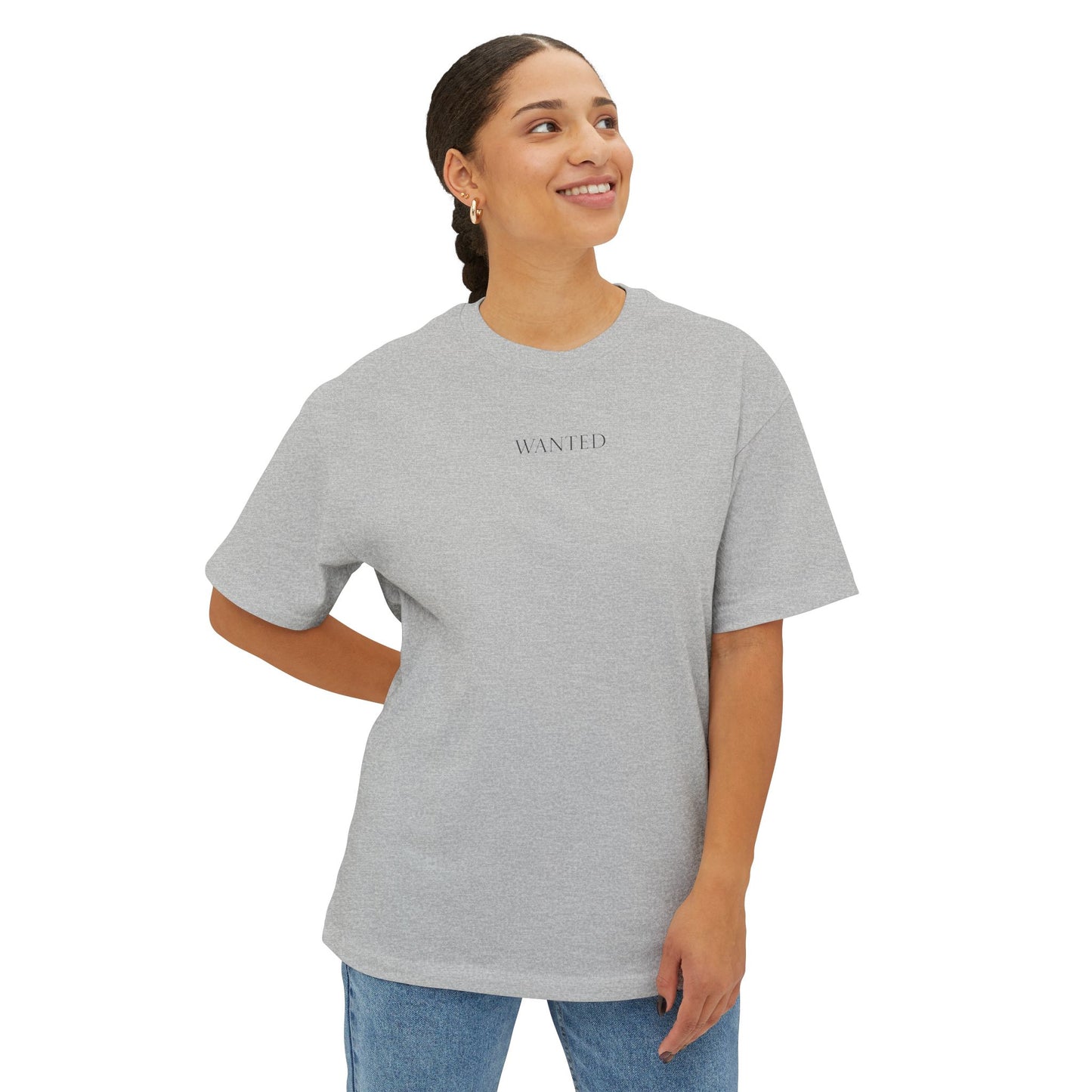 Oversized Tee "Wanted" with Bible Verse Back Print
