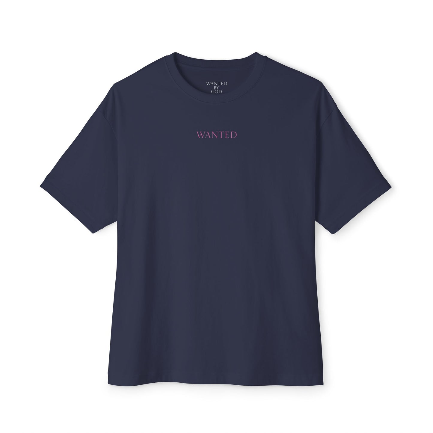 Oversized Tee "Wanted" with Bible Verse Back Print