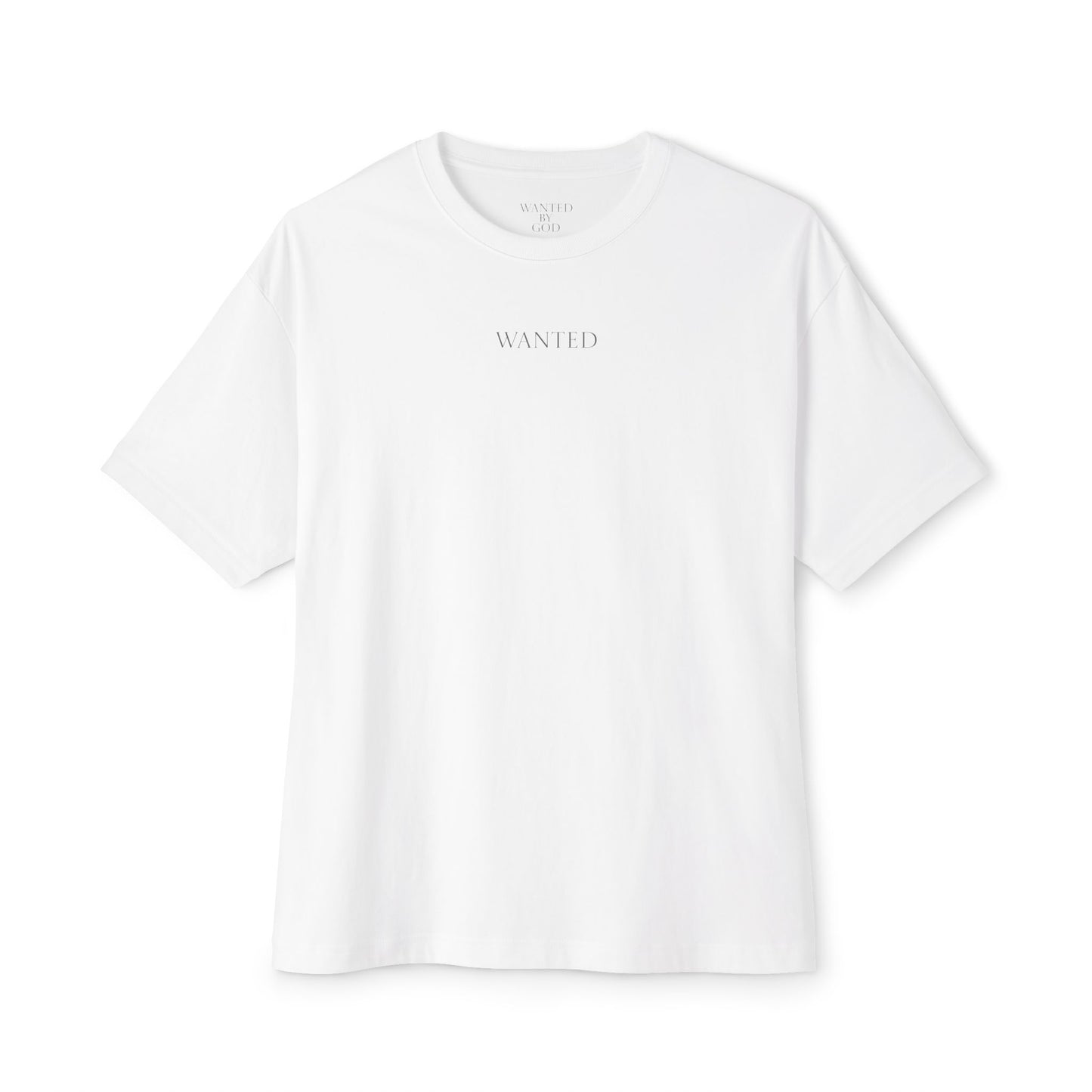 Oversized Tee "Wanted" with Bible Verse Back Print