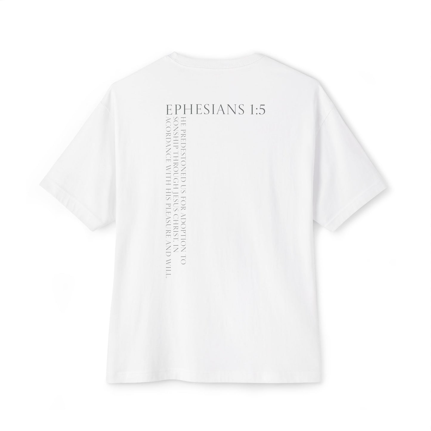 Oversized Tee "Wanted" with Bible Verse Back Print