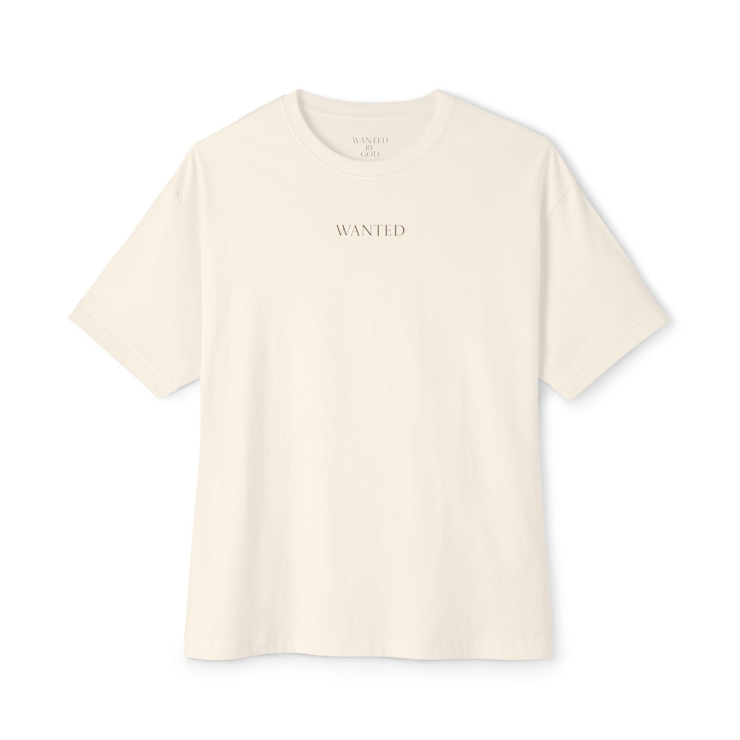 Oversized Tee "Wanted" with Bible Verse Back Print